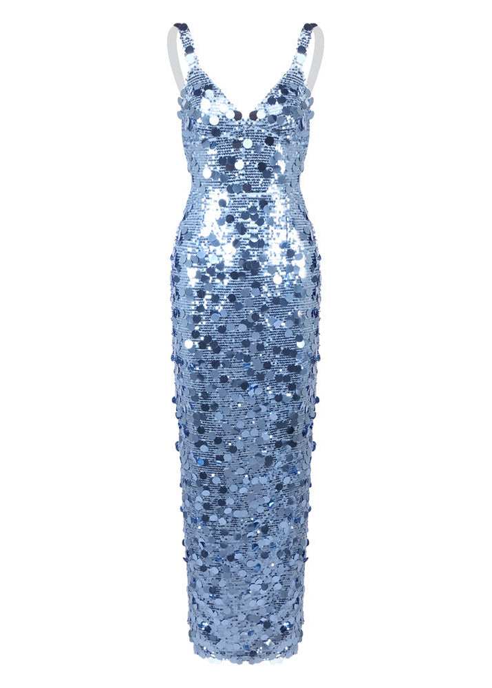 Vesse Sequin Maxi Dress In Blue