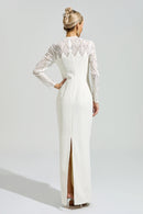 Evarique Apricot Rhinestone Maxi Dress