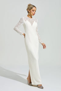 Evarique Apricot Rhinestone Maxi Dress