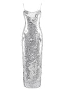 Jaelara Floral Sequined Strap Maxi Dress In Sequin