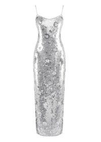 Jaelara Floral Sequined Strap Maxi Dress In Sequin