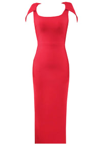Acer Cape Detail Maxi Dress In Red