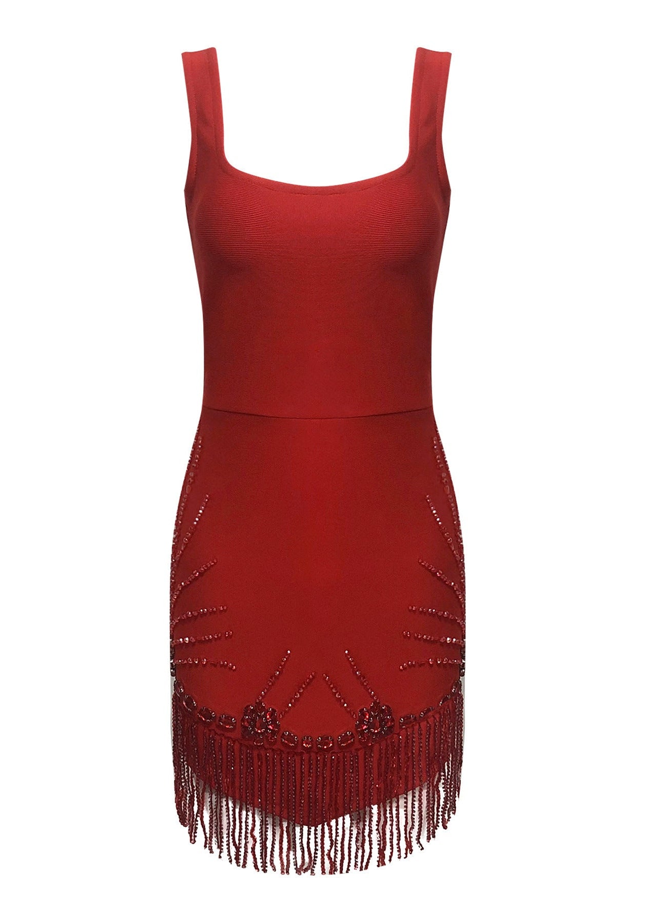 Finka Embellished Tassel Detail Mini Dress In Red