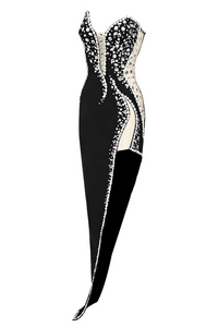 Blani Strapless Embellished Bandage Dress