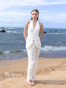 Brelza Deep V-neck Jersey Maxi Dress
