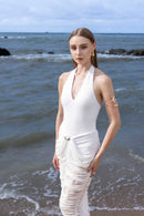 Brelza Deep V-neck Jersey Maxi Dress