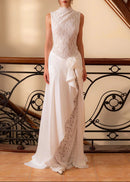 Velyxra Lace Floral Detail Maxi Dress In White