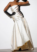 Riven Strapless Cutout Fishtail Maxi Dress