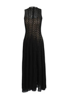 Eryndel Lace Sleeveless Maxi Dress In Black