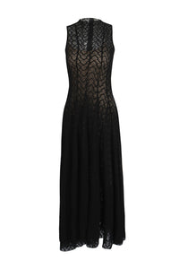 Eryndel Lace Sleeveless Maxi Dress In Black