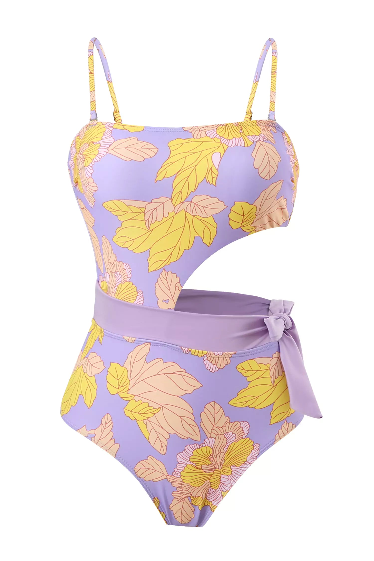 Baelric Flower Printed Swimwear In Purple