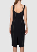 Inina Bustier Sparkly Trim Midi Dress In Black