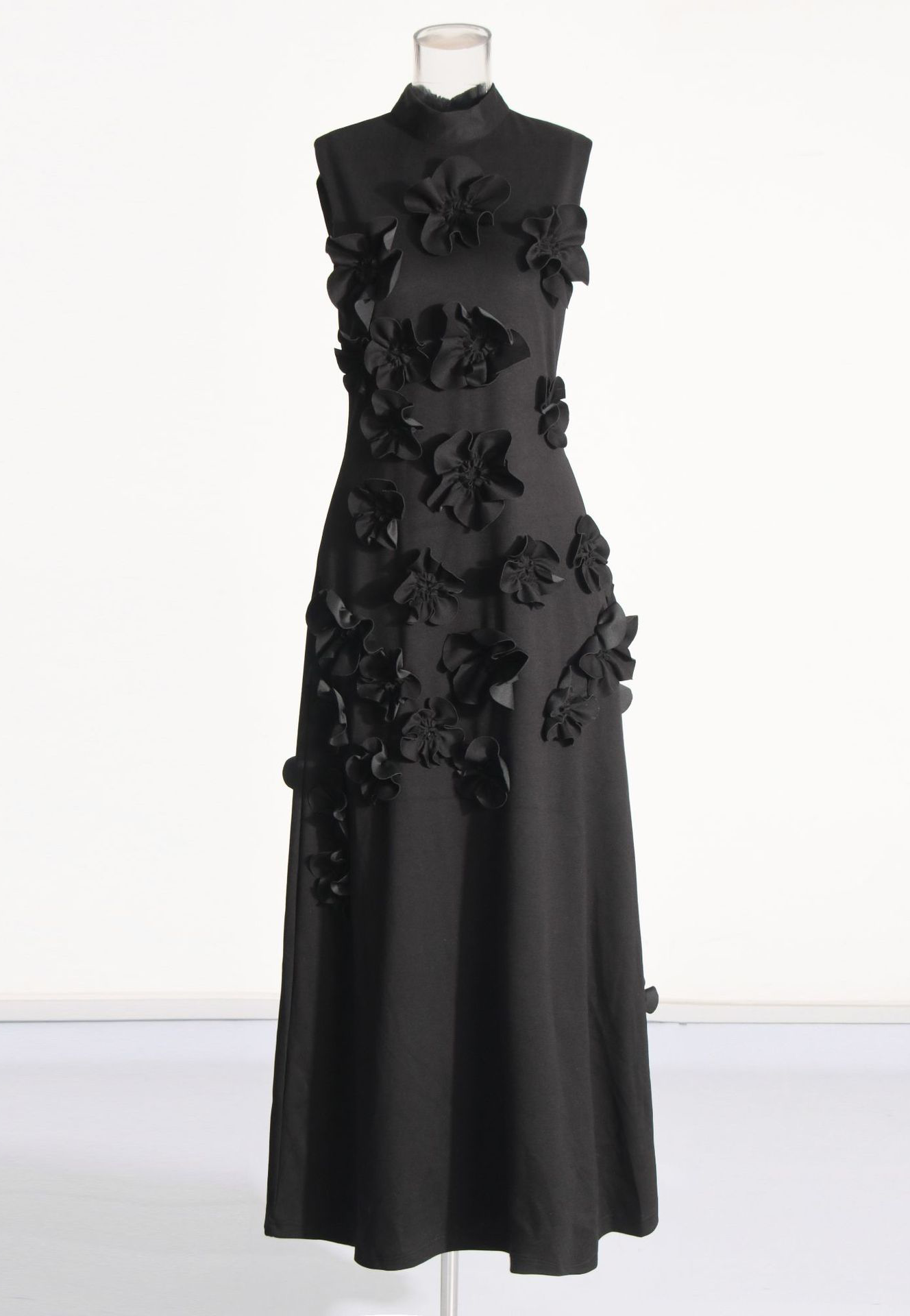 Hank Flower Embellished Maxi Dress In Black