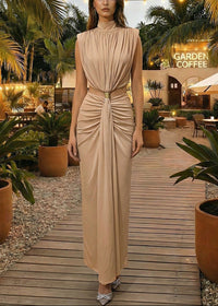 Bradley Draped Cutout Maxi Dress In Nude