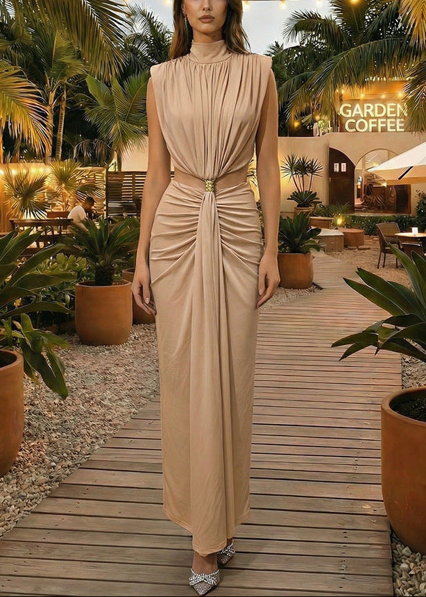 Bradley Draped Cutout Maxi Dress In Nude