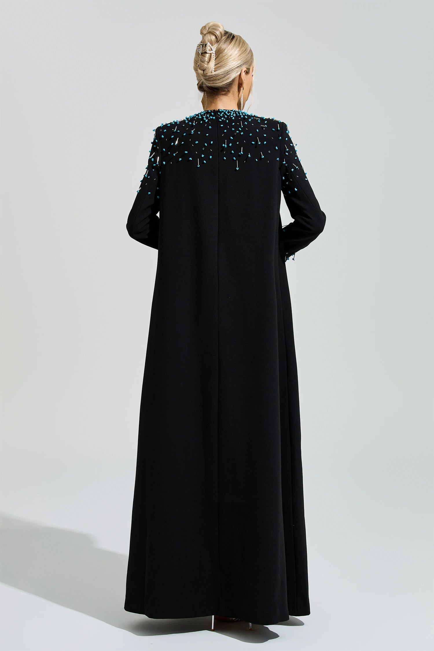 Grythaven Black Beaded Maxi Dress
