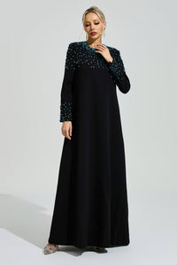 Grythaven Black Beaded Maxi Dress