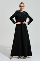 Grythaven Black Beaded Maxi Dress