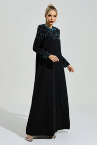 Grythaven Black Beaded Maxi Dress