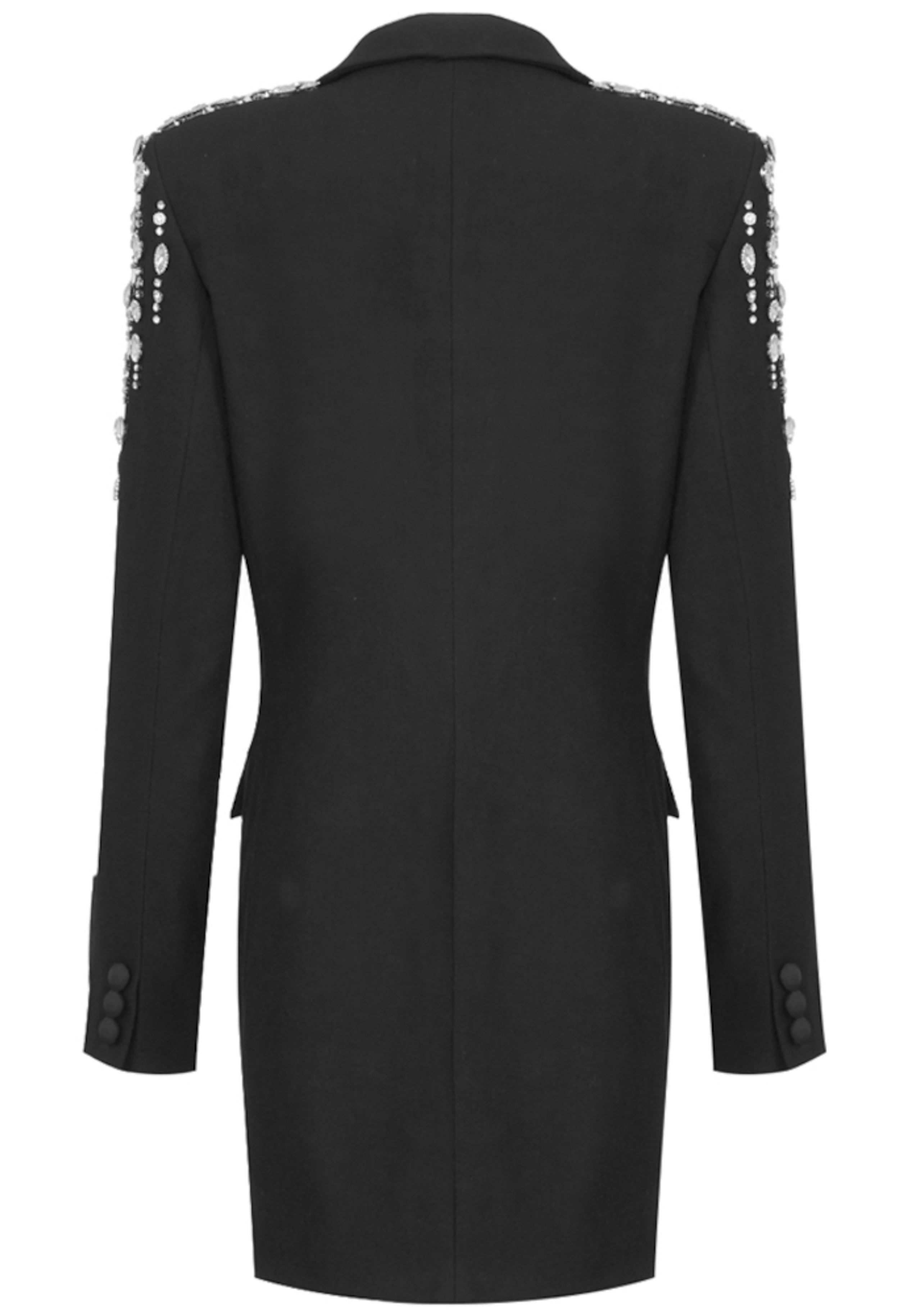 Nachla Embellished Shoulder Blazer Dress In Black