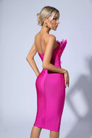 Ferley Strapless Feather Bandage Dress