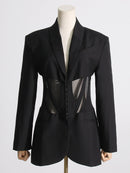 Flavio V-Neck Corset Jacket In Black