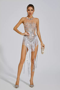 Salama Crystal Fringe Bodysuit
