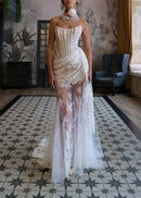 Shiva Strapless Lace Corset Dress Set