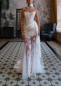 Shiva Strapless Lace Corset Dress Set