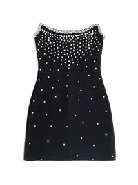 Eairein Diamond Strapless Black Bandage Mini Dress