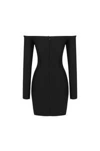 Kathryn Off Shoulder Rhinestone Bandage Dress