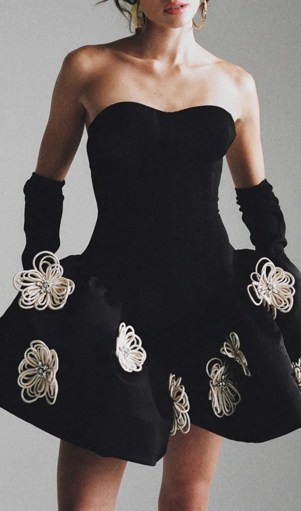 ARENDA FLOWER MINI BANDAGE DRESS-Fashionslee
