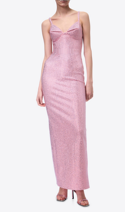 Finbar Crystal-Embellished Sleeveless Maxi Dress In Rose Pink