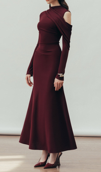 Cinzia Draped Maxi Dress In Blackberry