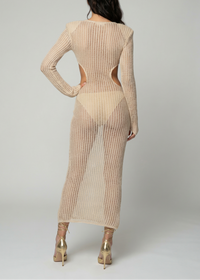 Bayram Open Crochet Knitted Maxi Dress