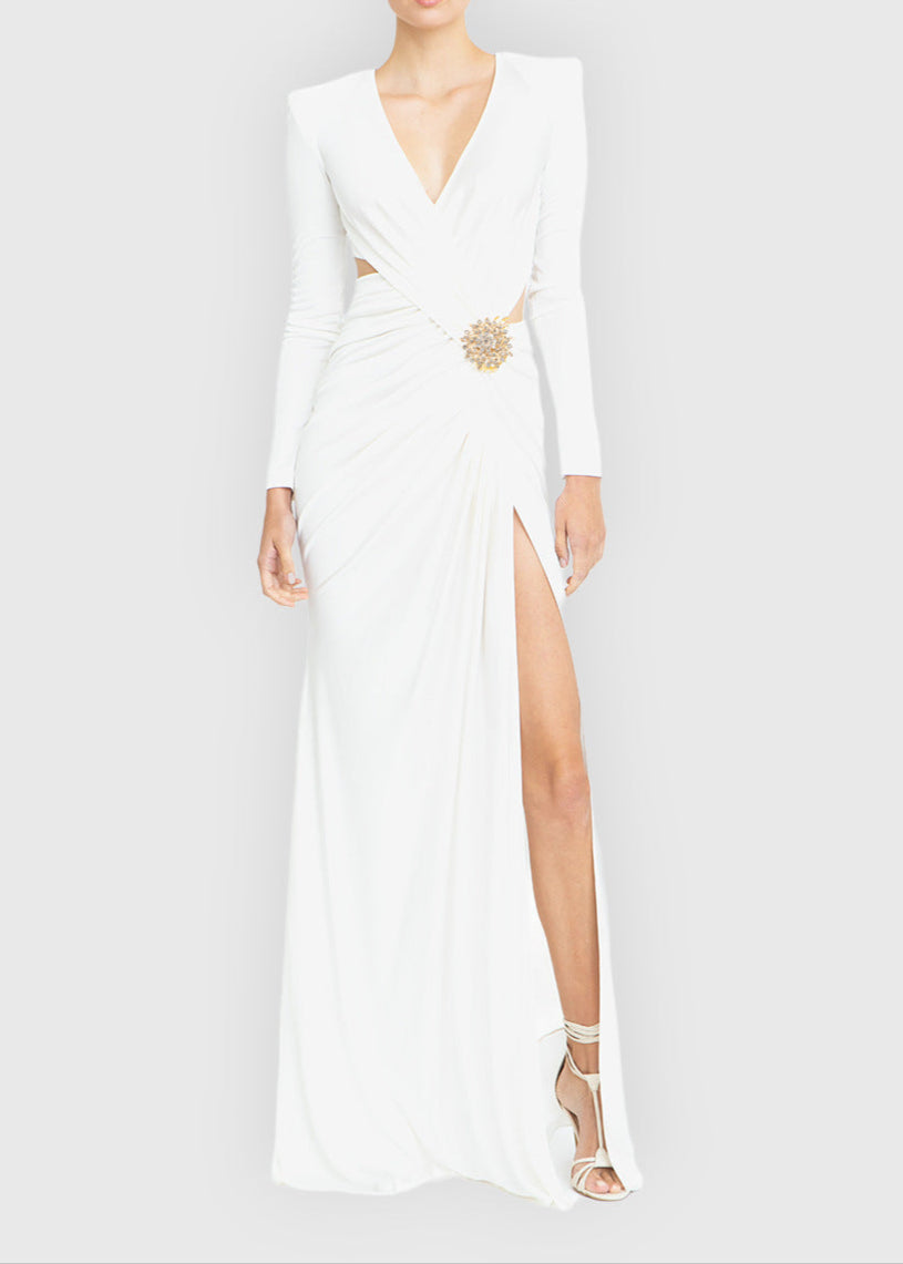 Urania Cutout Crossover Maxi Dress