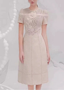 Ulysse Floral Embroidered Openwork Midi Dress