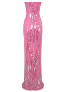 Aevryn Strapless Sequin Maxi Dress In Pink