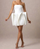 Jasmijn Strapless Floral Mini Dress In White