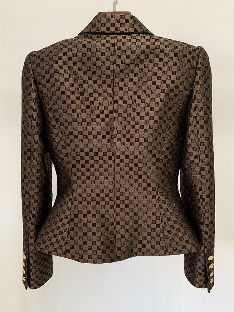 Mercer Monogram Blazer In Brown