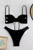 Jamshid Black Rose Bikini