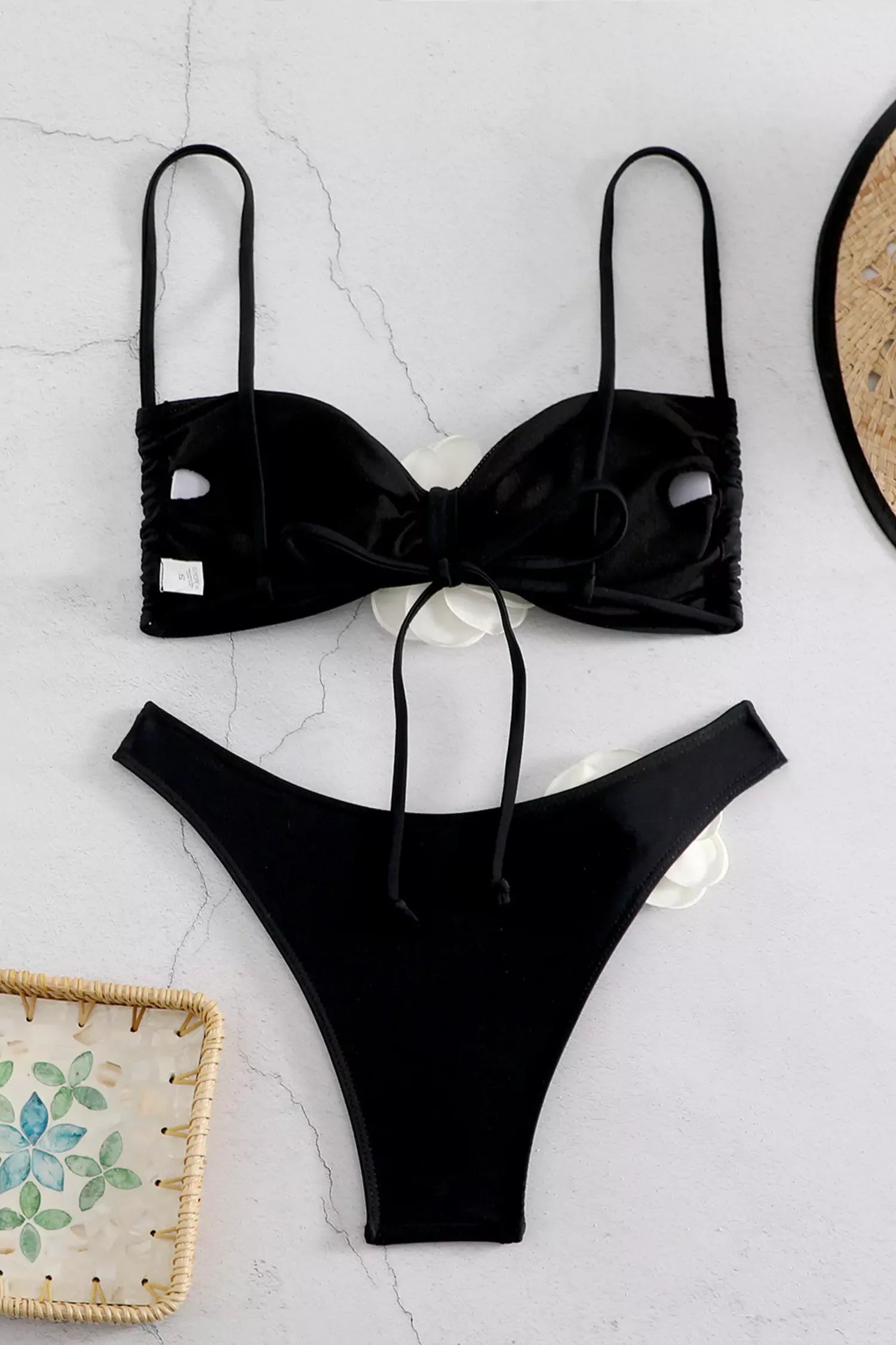 Jamshid Black Rose Bikini