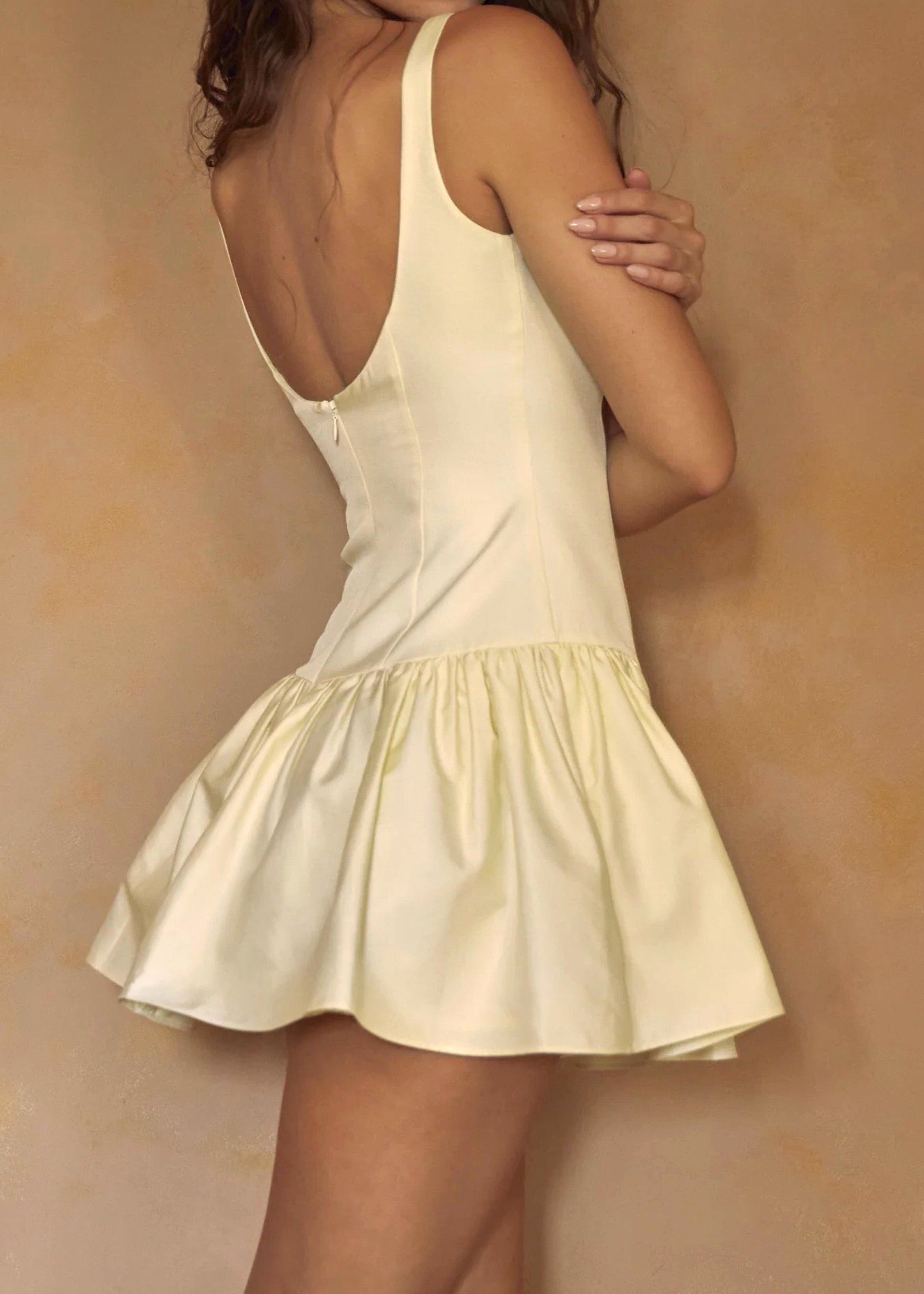 Marika Button A Line Dress In Ivory