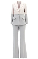 Faruk Colorblock Suit In Grey Ivory