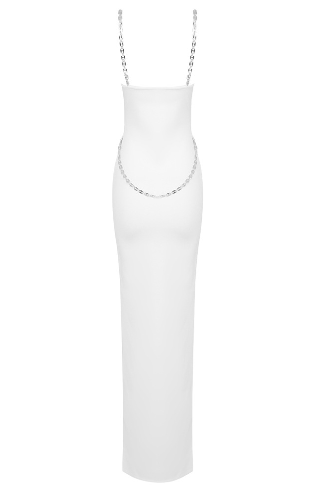 Carter Simple Chain Strap Maxi Dress In White