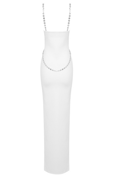 Carter Simple Chain Strap Maxi Dress In White