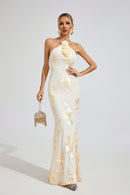 Ritera Raw White Strapless Maxi Dress
