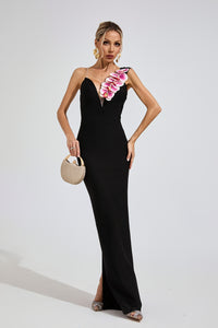 Makula Shoulder Bandage Maxi Dress In Black
