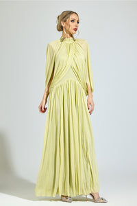 Nervion Green Pleated Sweater Dress
