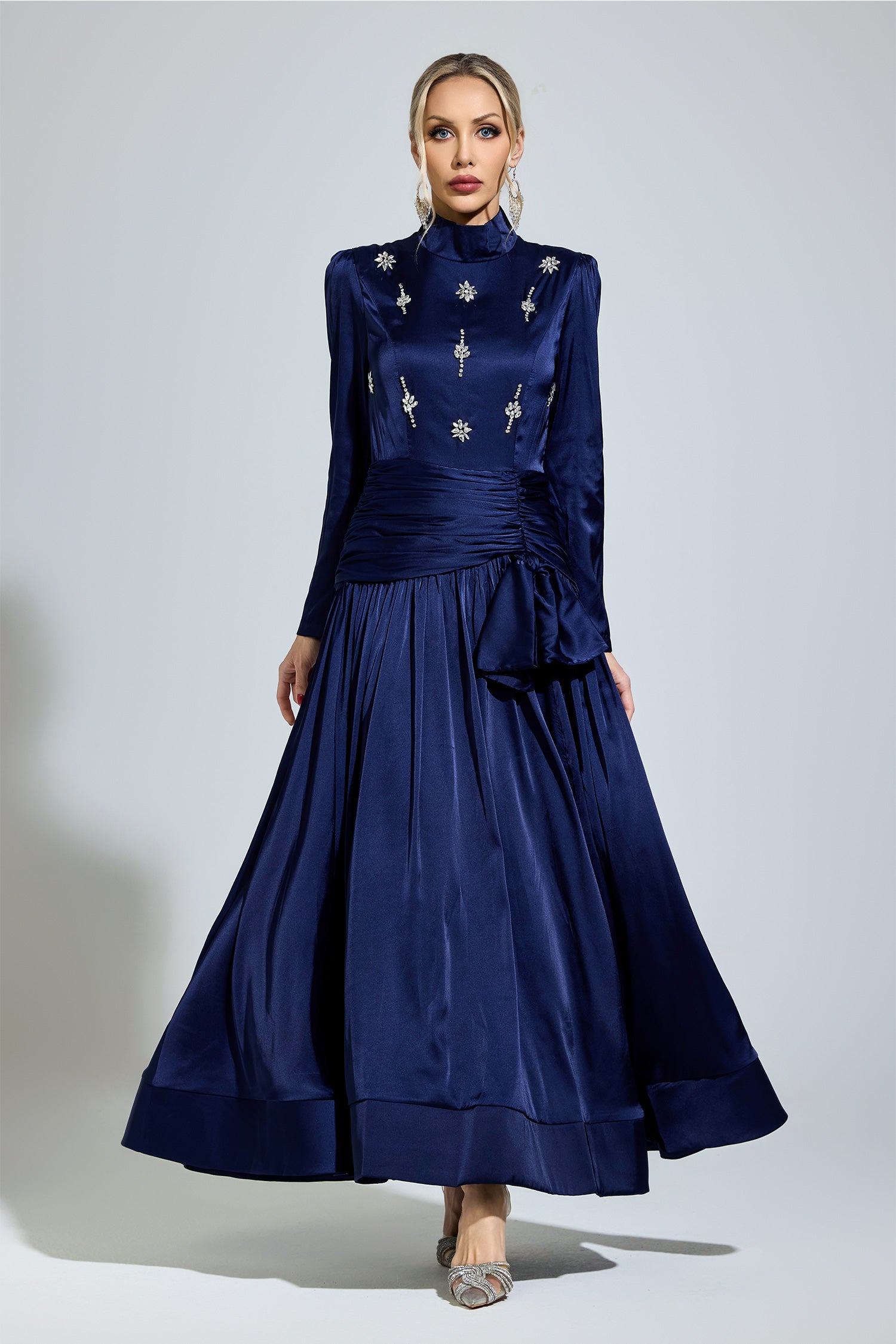 Lennardix Blue Diamond Long Sleeve Dress